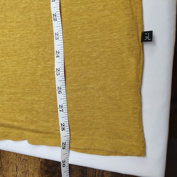 Gianni Lupo Pure Linen Crew Neck Relaxed Short Sleeve T Shirt XXL Mustard Yellow - Picture 10 of 10